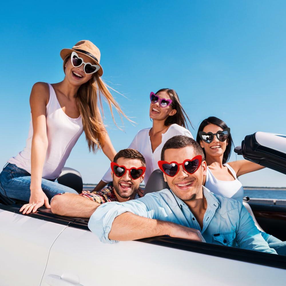 Red Heart Sunglasses Women Heart Shaped Fun Costume Accessories Party